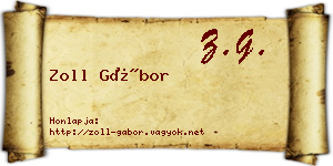 Zoll Gábor névjegykártya